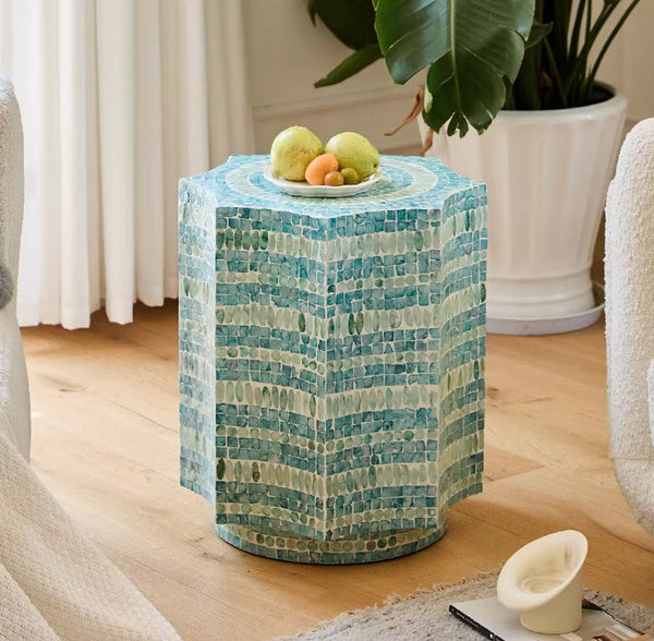 Shell Small Sofa Side Table, Contemporary Bedside Table, Bedside Small Side Table, Modern Side Table, Small End Table, Portable Casual Side Table, Creative Coffee Table, Contemporary Side Table-Grace Painting Crafts