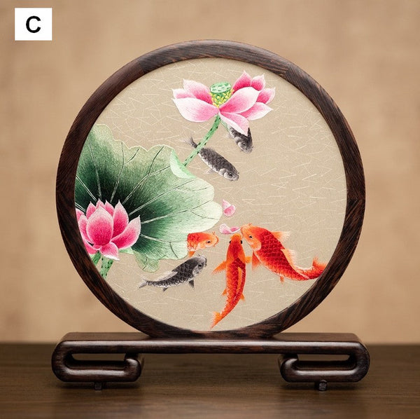 Exclusive Business Present Panda Embroidered Decor, Traditional Chinese Suzhou Embroidery Ornament, Premium Souvenir, Unique Birthday Gift-Grace Painting Crafts