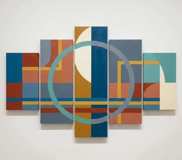 Bedroom Wall Art Paintings, Colorful Abstract Paintings, Geometric Modern Art, Hand Painted Acrylic Art-Grace Painting Crafts