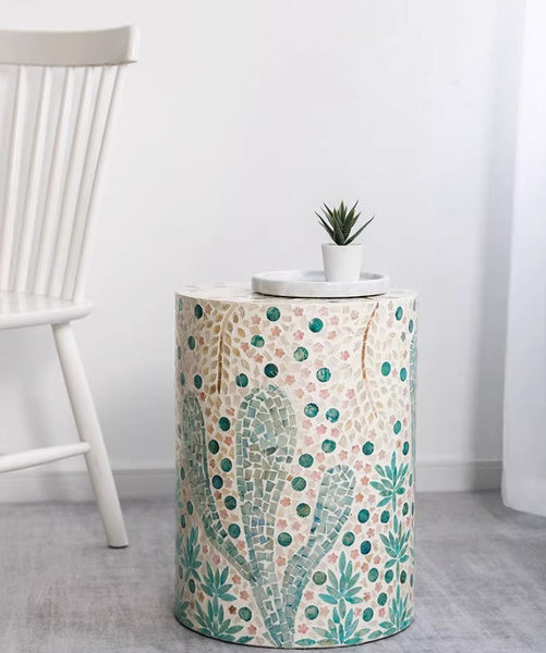 Unique Small End Table, Portable Casual Side Table, Creative Coffee Table, Contemporary Small Sofa Side Table, Shell Small Side Table-Grace Painting Crafts