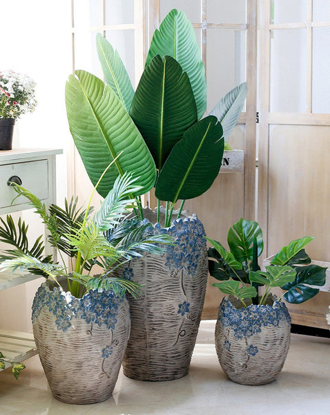 large resin pots for plants Extra Large Garden Flower Planters, Oversized Garden Flower Pot, Garde – Grace Painting Crafts