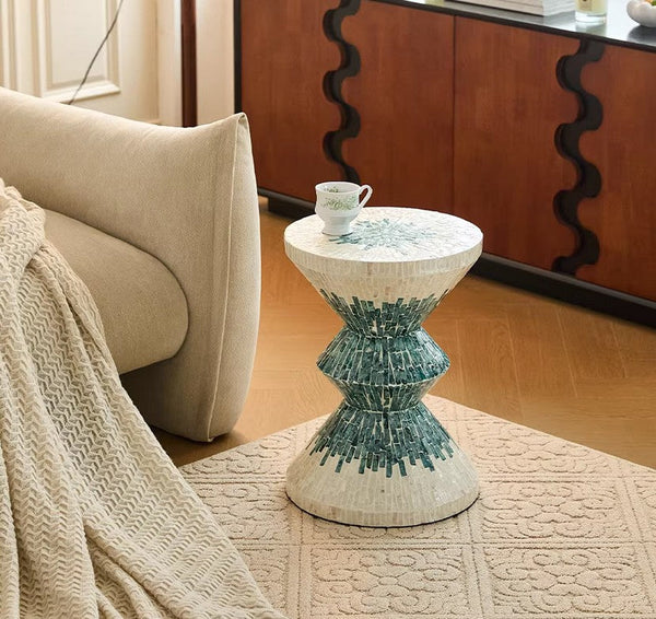 Modern Side Table, Shell Small Sofa Side Table, Contemporary Bedside Table, Bedside Small Side Table, Small End Table, Portable Casual Side Table, Creative Coffee Table, Contemporary Side Table-Grace Painting Crafts
