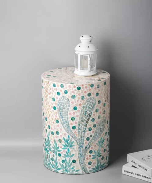 Unique Small End Table, Portable Casual Side Table, Creative Coffee Table, Contemporary Small Sofa Side Table, Shell Small Side Table-Grace Painting Crafts