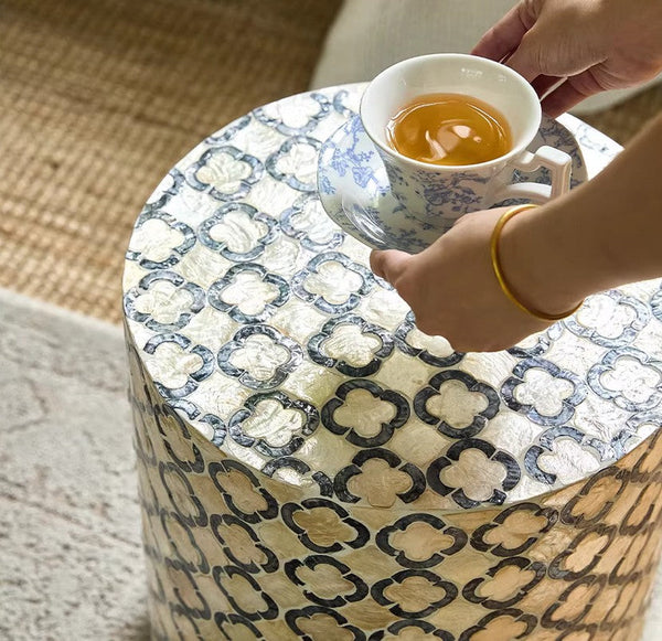 Contemporary Bedside Table, Bedside Small Side Table, Creative Coffee Table, Contemporary Side Table, Modern Side Table, Small End Table, Portable Casual Side Table, Shell Small Sofa Side Table-Grace Painting Crafts