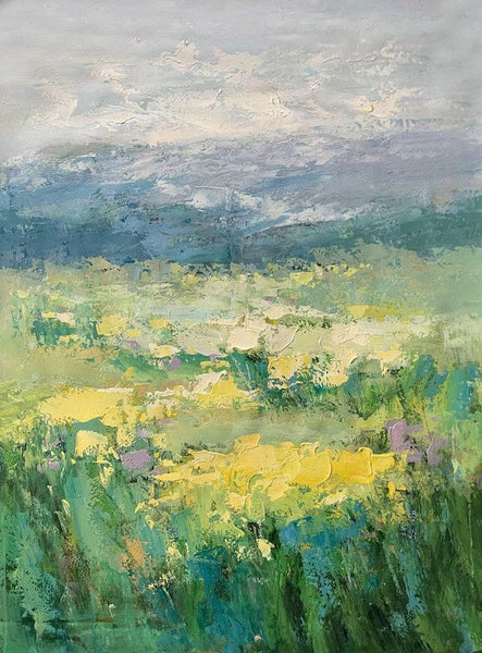 Large Acrylic Paintings for Bedroom, Abstract Landscape Painting, Bedroom Wall Art Paintings, Heavy Texture Canvas Art, Landscape Paintings for Living Room-Grace Painting Crafts