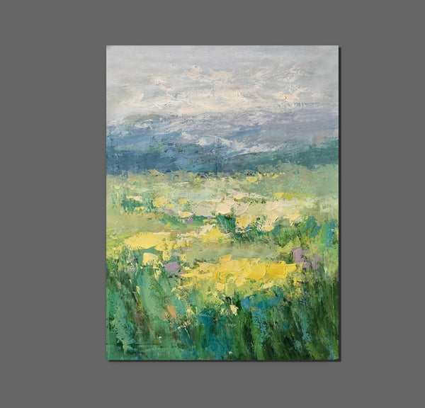 Large Acrylic Paintings for Bedroom, Abstract Landscape Painting, Bedroom Wall Art Paintings, Heavy Texture Canvas Art, Landscape Paintings for Living Room-Grace Painting Crafts
