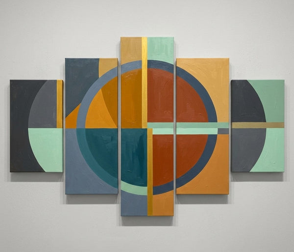 Bedroom Wall Art Paintings, Geometric Modern Art, Colorful Abstract Paintings, Hand Painted Acrylic Art-Grace Painting Crafts