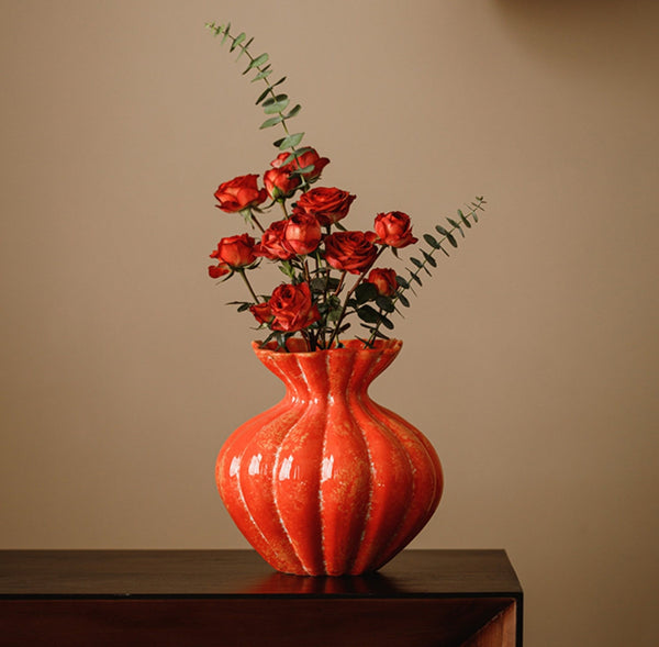 Handmade Water Holding Flower Vases, Modern Flower Vase Centerpiece on Table, Porcelain Flower Vases, Ceramic Bouquet Vases-Grace Painting Crafts
