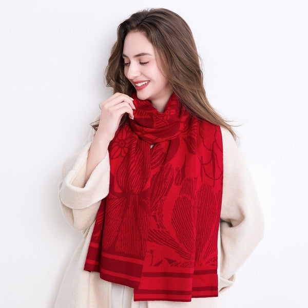 Modern Wool Scarf for Women, Casual Scarf for Women, Cold Weather Scarves, Soft Wool Scarf for Women-Grace Painting Crafts