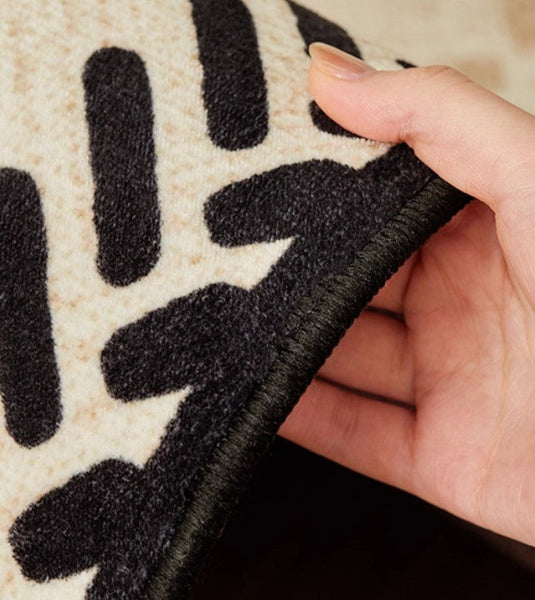 Mid Century Modern Rugs Next to Bed, Modern Rugs for Dining Room, Contemporary Rugs for Bedroom, Cream Modern Carpets for Living Room-Grace Painting Crafts