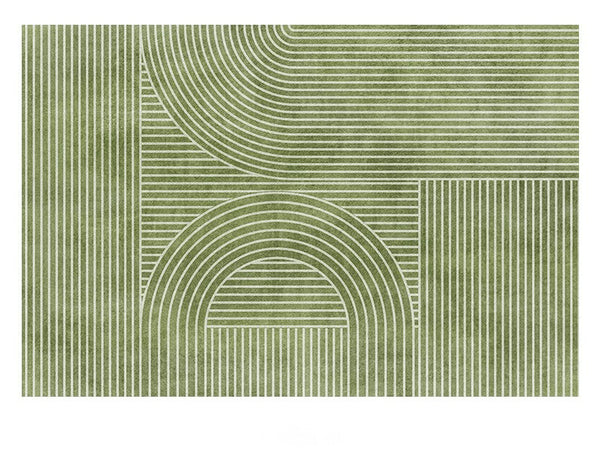 Dining Room Modern Rugs, Modern Living Room Rugs, Green Thick Soft Modern Rugs for Living Room, Contemporary Rugs for Bedroom-Grace Painting Crafts