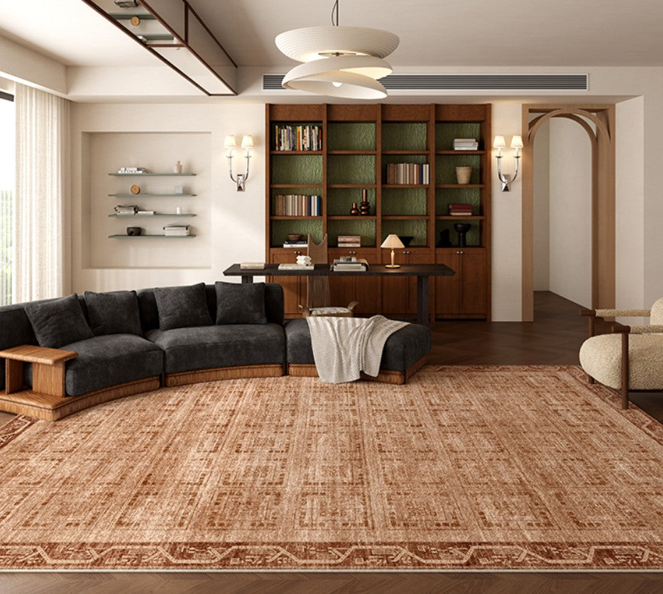 Large Abstract Rugs for Living Room, Mid Century Geometric Contemporary Modern Rugs Next to Bed, Large Modern Area Rugs-Grace Painting Crafts