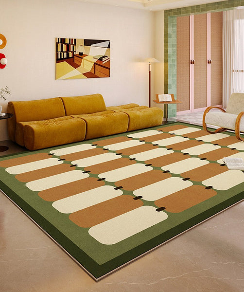 Abstract Modern Rugs for Bedroom, Contemporary Modern Rugs for Living Room, Geometric Area Rugs for Bedroom, Colorful Modern Rugs-Grace Painting Crafts
