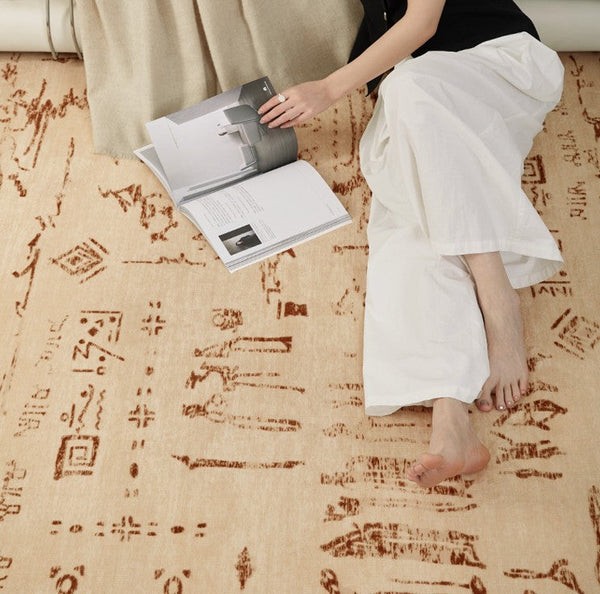 Geometric Contemporary Rugs, Abstract Contemporary Modern Rugs for Dining Room, Mid Century Modern Rugs for Living Room-Grace Painting Crafts