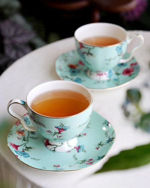 Elegant Coffee Cup, Porcelain Coffee Cups, Coffee Cup in Gift Box, Porcelain Tea cups, Vintage Tea Cup Set, British Tea Cup with Saucer, Afternoon Tea Cup with Saucer Set-Grace Painting Crafts