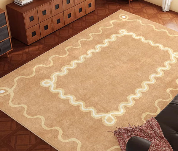 Large Modern Rugs for Living Room, Bedroom Modern Rugs, Dining Room Geometric Modern Rugs, Cream Color Contemporary Modern Rugs-Grace Painting Crafts