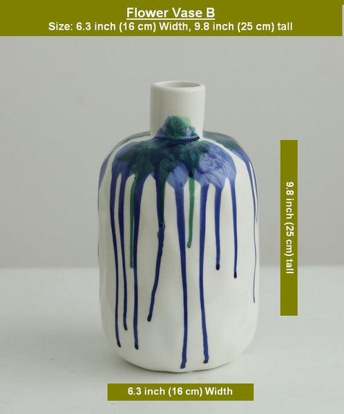 Handmade Water Holding Flower Vases, Modern Ceramic Flower Vases, Porcelain Bud Vases, Small Flower Vases on Table-Grace Painting Crafts