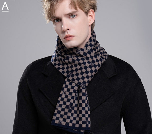 Business Formal Men Scarf Styles, Men's Winter Scarf, Wool Scarf for Gentleman, Thick Wool Scarf, Casual Scarf Men, Men's Wool Scarf Winter, Fashion Scarf-Grace Painting Crafts