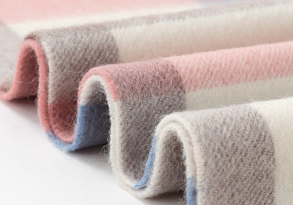 Large Wool Scarf, Soft Wool Scarf for Women, Checkered Fashion Scarf, Winter Shawl, Elegant Shawl, Warm Cape, Gifts for Her, Evening Wrap, Christmas Gift-Grace Painting Crafts