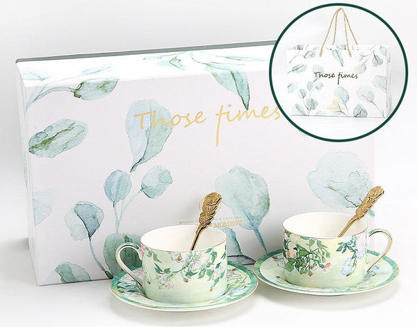 Ceramic Tea Cup Set, Luxury Tea Cup Set, Elegant Coffee Cup, Porcelain Tea Saucer, British Tea Cup Set-Grace Painting Crafts