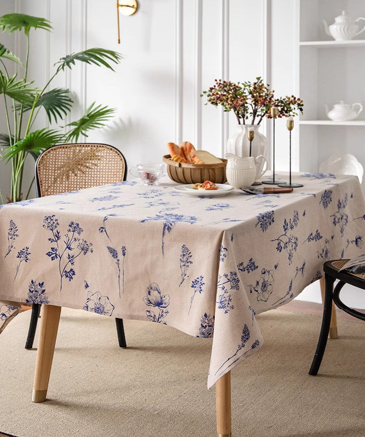 Dining Room Flower Table Cloths, Large Rectangular Table Covers for Kitchen, Farmhouse Table Cloth, Wedding Tablecloth, Square Tablecloth for Oval Table-Grace Painting Crafts