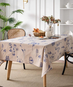 Dining Room Flower Table Cloths, Large Rectangular Table Covers for Kitchen, Farmhouse Table Cloth, Wedding Tablecloth, Square Tablecloth for Oval Table-Grace Painting Crafts