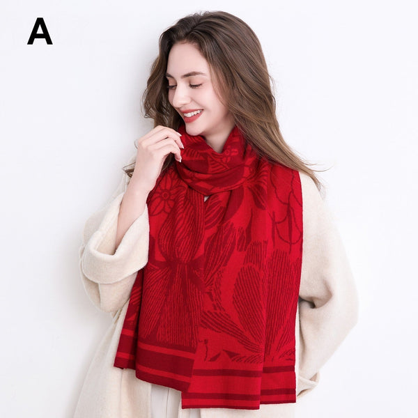 Modern Wool Scarf for Women, Casual Scarf for Women, Cold Weather Scarves, Soft Wool Scarf for Women-Grace Painting Crafts