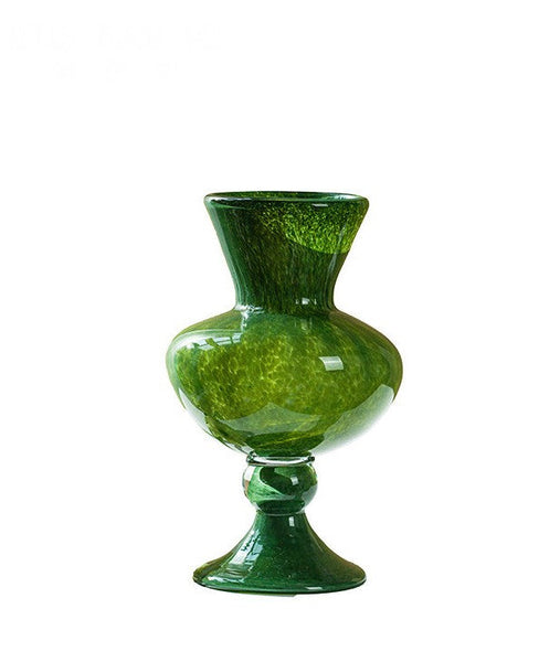 Unique Modern Glass Vase, Contemporary Vase for Modern Home Decor, Modern Glass Flower Vases, Handmade Liuli Vases, Centerpiece Vases on Table-Grace Painting Crafts
