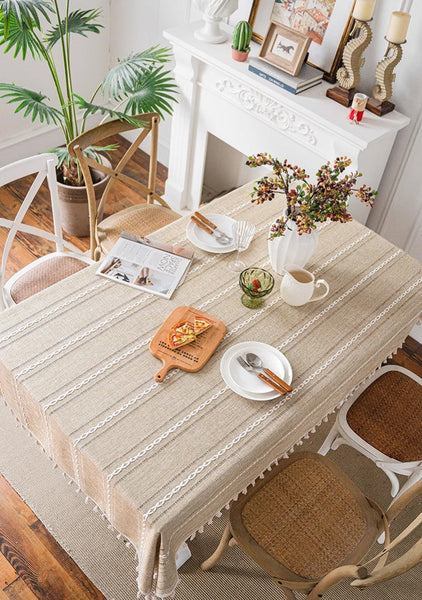 Modern Rectangular Table Cloth for Dining Room Table, Linen Square Tablecloth for Kitchen, Extra Large Table Covers for Sale-Grace Painting Crafts