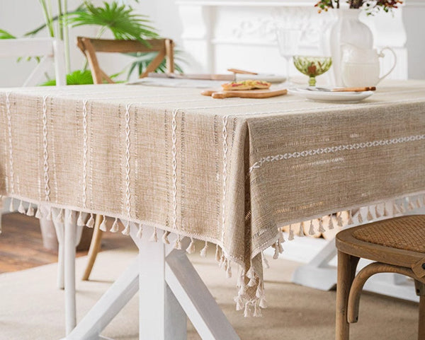 Modern Rectangular Table Cloth for Dining Room Table, Linen Square Tablecloth for Kitchen, Extra Large Table Covers for Sale-Grace Painting Crafts