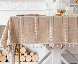 Extra Large Modern Rectangular Table Cloth for Dining Room Table, Linen Square Tablecloth for Kitchen, Large Table Covers for Sale-Grace Painting Crafts