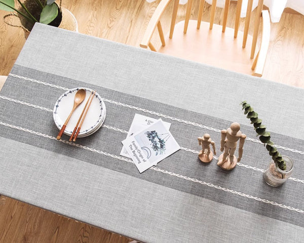 Dining Room Table Large Rectangle Table Cover, Modern Rectangular Table Cloth for Oval Table, Cotton and Linen Tablecloth for Kitchen-Grace Painting Crafts