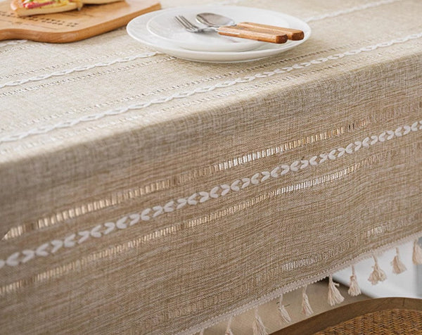 Modern Rectangular Table Cloth for Dining Room Table, Linen Square Tablecloth for Kitchen, Extra Large Table Covers for Sale-Grace Painting Crafts