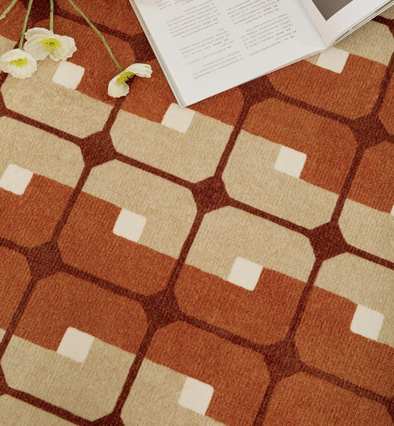 Abstract Contemporary Round Rugs, Modern Rugs under Coffee Table, Modern Rugs for Dining Room, Geometric Modern Rugs for Bedroom-Grace Painting Crafts