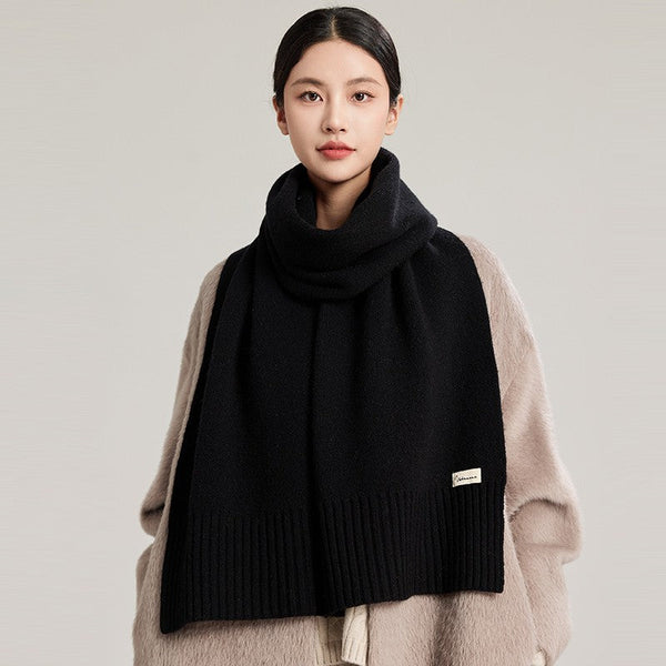 Soft Cashmere Scarf for Women, Casual Scarf for Women, Cold Weather Scarf, Fashion Designer Scarf, Black Winter Scarf, Modern Wool Scarf for Women-Grace Painting Crafts