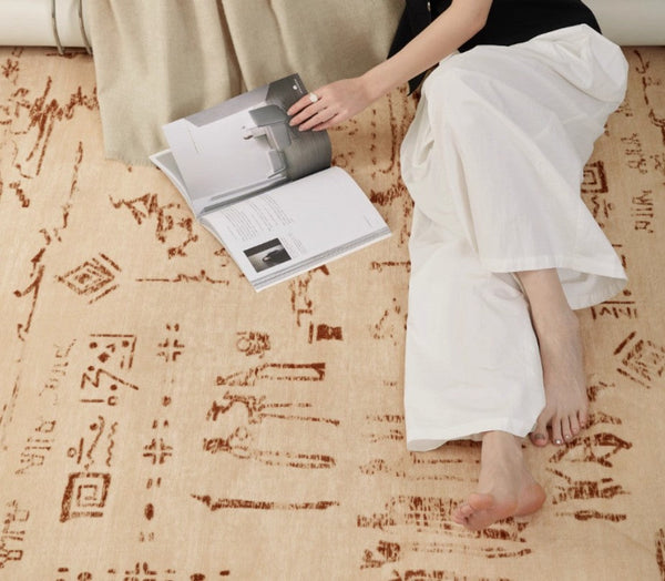 Geometric Contemporary Rugs, Abstract Contemporary Modern Rugs for Dining Room, Mid Century Modern Rugs for Living Room-Grace Painting Crafts