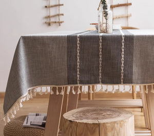 Dining Room Table Large Rectangle Table Cover, Modern Rectangular Table Cloth for Oval Table, Cotton and Linen Tablecloth for Kitchen-Grace Painting Crafts