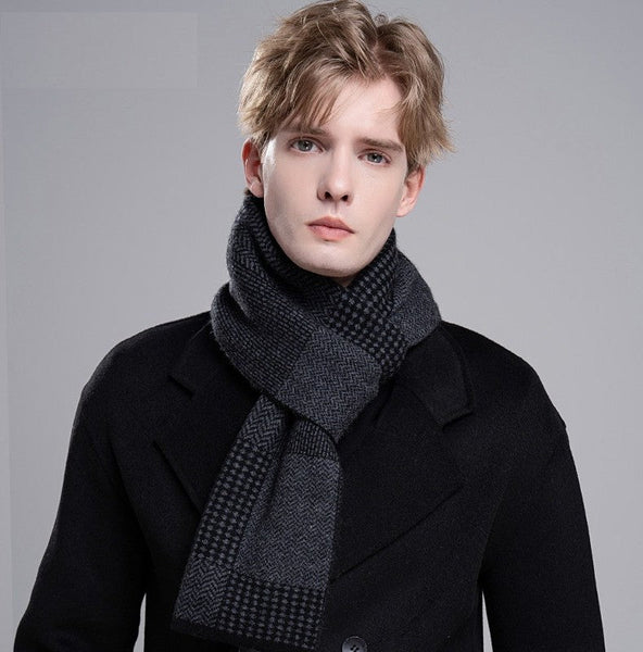 Business Wool Scarf for Gentleman, Formal Men Scarf Styles, Men's Winter Scarf, Thick Wool Scarf for Men, Modern Casual Scarf Men, Men's Wool Scarf Winter-Grace Painting Crafts