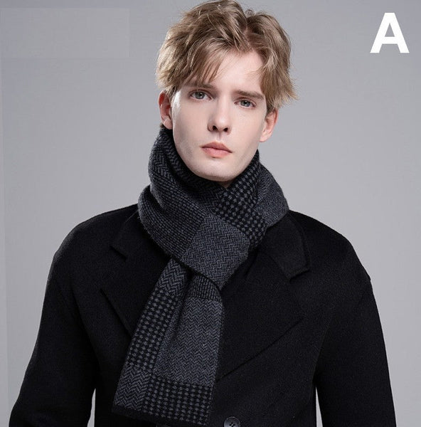 Business Wool Scarf for Gentleman, Formal Men Scarf Styles, Men's Winter Scarf, Thick Wool Scarf for Men, Modern Casual Scarf Men, Men's Wool Scarf Winter-Grace Painting Crafts