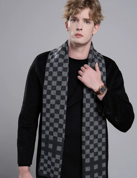 Men's Wool Scarf Winter, Business Wool Scarf for Gentleman, Modern Casual Scarf Men, Formal Men Scarf Styles, Men's Winter Scarf, Thick Wool Scarf for Men-Grace Painting Crafts