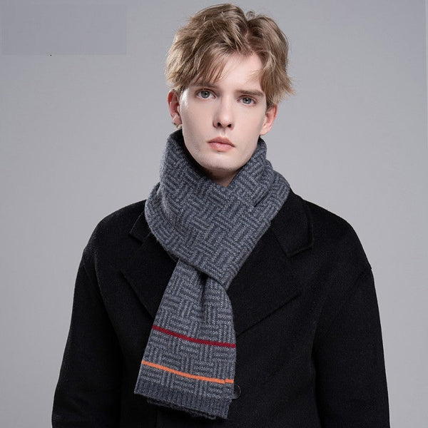 Business Wool Scarf for Gentleman, Modern Casual Scarf Men, Formal Men Scarf Styles, Men's Wool Scarf Winter, Men's Winter Scarf, Thick Wool Scarf for Men-Grace Painting Crafts