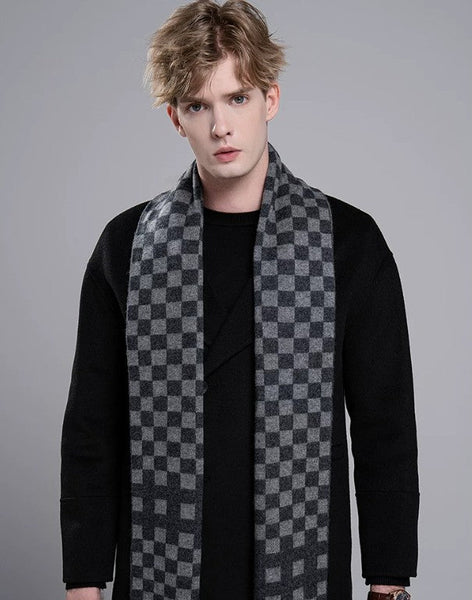 Men's Wool Scarf Winter, Business Wool Scarf for Gentleman, Modern Casual Scarf Men, Formal Men Scarf Styles, Men's Winter Scarf, Thick Wool Scarf for Men-Grace Painting Crafts