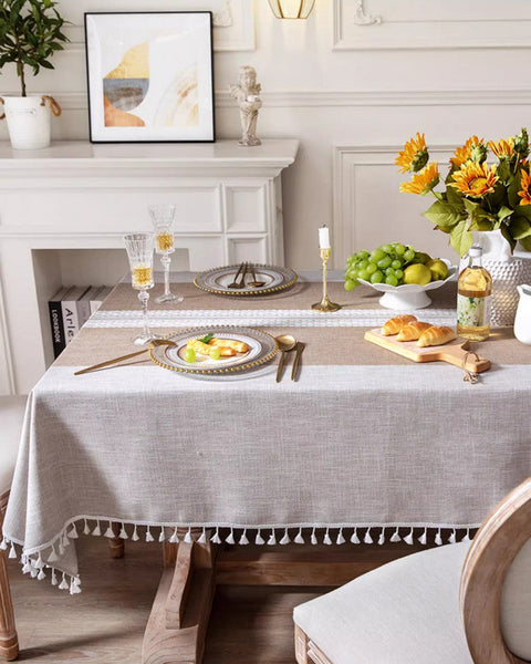 Large Cotton and Linen Rectangle Table Covers for Dining Room Table, Modern Table Cloth for Kitchen, Rectangular Tablecloths for Coffee Table-Grace Painting Crafts