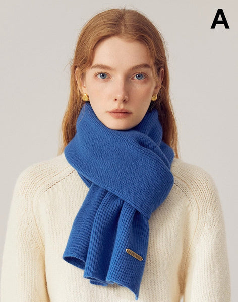 Birthday Gift for Girl, Blue Modern Wool Scarf for Women, Casual Scarf for Women, Winter Wool Scarf, Cold Weather Scarves, Soft Wool Scarf for Women-Grace Painting Crafts