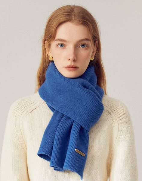 Birthday Gift for Girl, Blue Modern Wool Scarf for Women, Casual Scarf for Women, Winter Wool Scarf, Cold Weather Scarves, Soft Wool Scarf for Women-Grace Painting Crafts