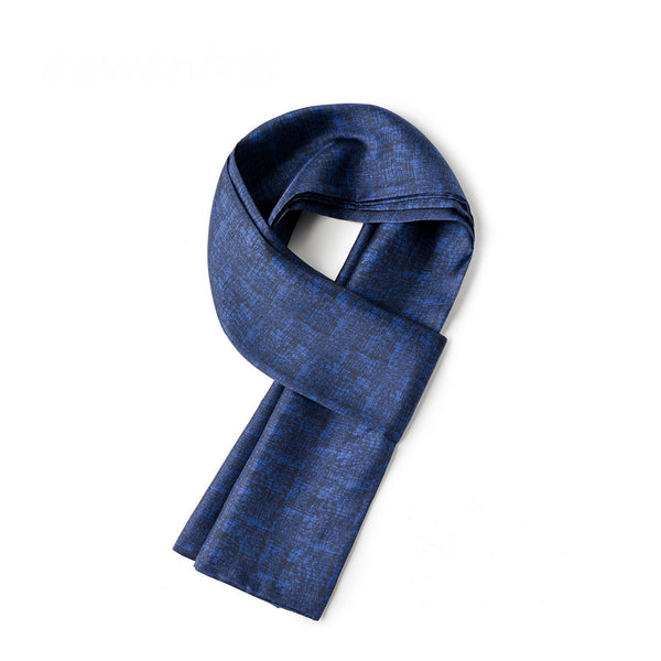 Luxury Blue Silk Neck Scarf, Silk Scarf For Suit, Formal Wear Silk Scarf, Silk Ascot For Men, British Style Long Scarf, Business Silk Scarf Men, Mens Spring Autumn Scarf, Lightweight Silk Scarf Men-Grace Painting Crafts