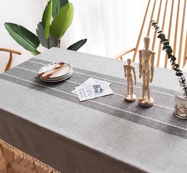 Dining Room Table Large Rectangle Table Cover, Modern Rectangular Table Cloth for Oval Table, Cotton and Linen Tablecloth for Kitchen-Grace Painting Crafts