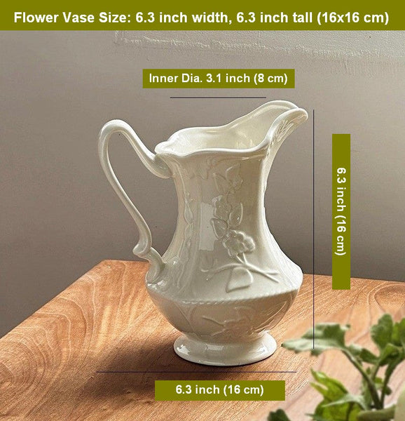 Small Flower Vases on Table, Rustic Porcelain Flower Vases, Ceramic Bud Vases, Handmade Water Holding Flower Vases-Grace Painting Crafts