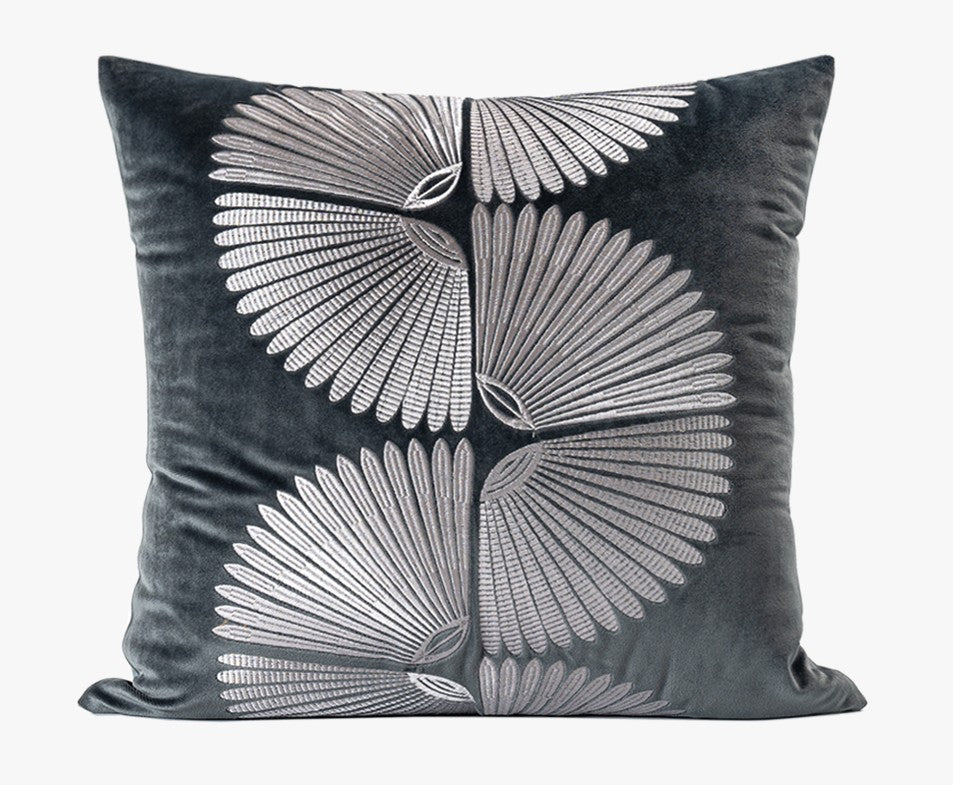 Abstract Feather Pattern Throw Pillows for Couch, Simple Modern Sofa Throw Pillows, Contemporary Throw Pillow for Living Room, Modern Square Pillows-Grace Painting Crafts