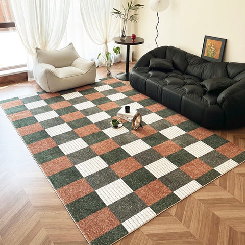 Mid Century Geometric Carpets, Modern Rugs under Dining Room Table, Abstract Modern Rugs for Living Room, Contemporary Modern Rugs Next to Bed-Grace Painting Crafts